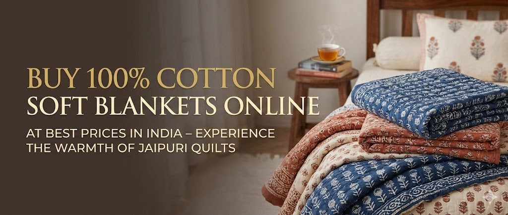 Buy 100% Cotton Soft Blankets Online at Best Prices in India – Experience the Warmth of Jaipuri Quilts